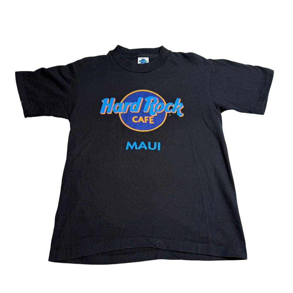 Vintage Hard Rack Cafe Shirt Adult Small Black Maui Single Stitch Short Sleeve
